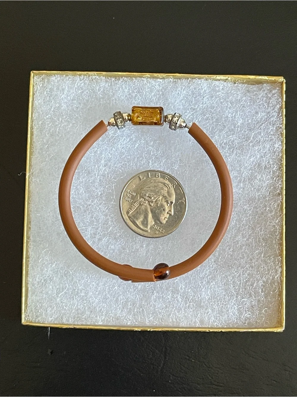 Amber foil  Glass wrap Bracelet